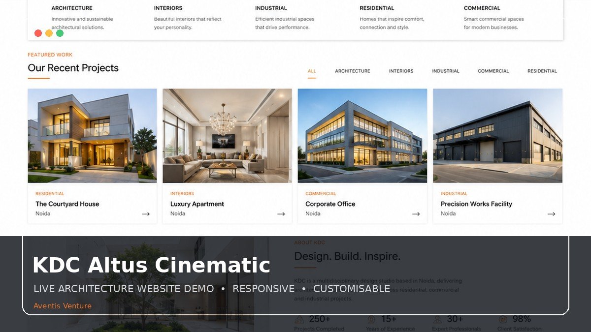 KDC Altus cinematic architecture website preview