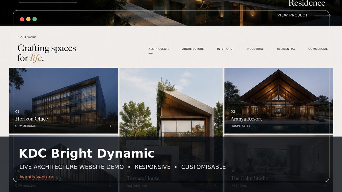 KDC bright dynamic architecture homepage preview